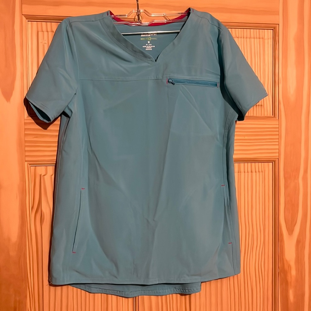 Light blue scrub shirt
